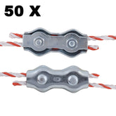 50 Electric Fence Poly Wire Joiner PolyWire Rope Braid Connector Fencing Joiners